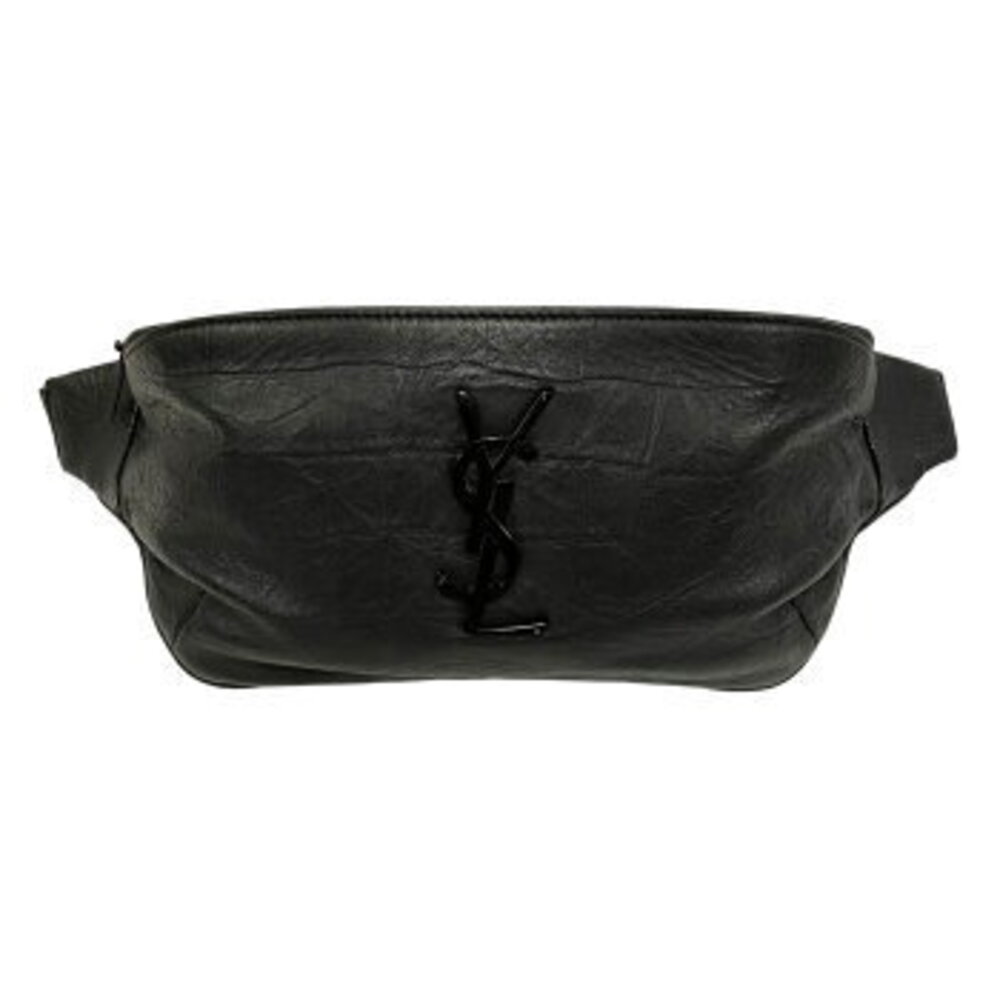 SAINT LAURENT Monogram Belt Bag Black Crocodile Leather